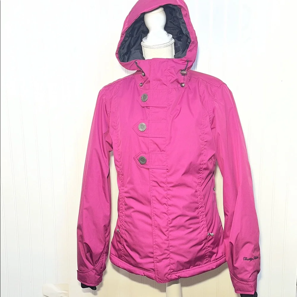 Betty Rides Women's Pink Hooded Snowboarding Jacket - Picture 2 of 16